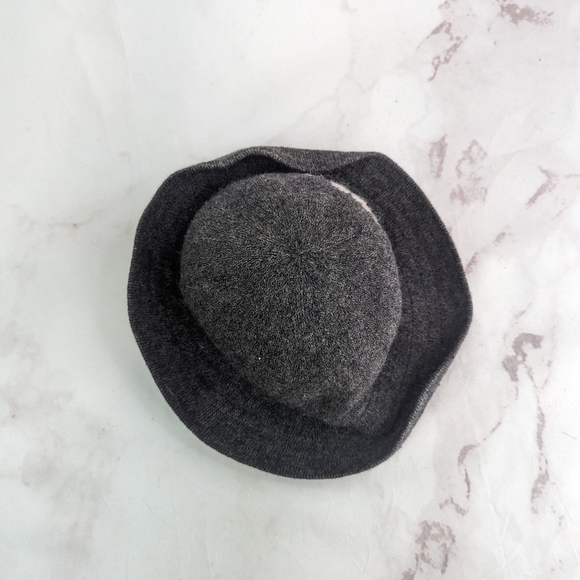 Vintage Hat Bucket Womens Gray Floppy Felted Embroidered Floral Pink - Picture 7 of 9